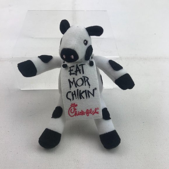 Chick Fil A Eat More Chikin Cow Stuffed Animal Plush Mini Mascot Toy - Picture 1 of 5